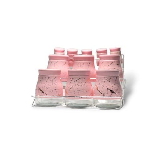 طقم علب توابل مع ستاند استانلس استيل و11 علبة من ا...