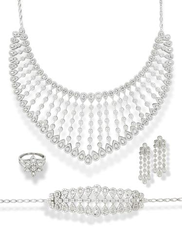 طقم ذهب أبيض راقي