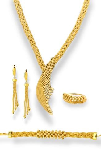 طقم ذهب عيار 21