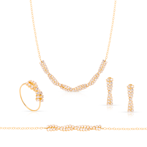 طقم ذهب أنيق زركون