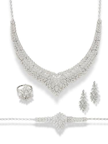 طقم ذهب أبيض ناعم