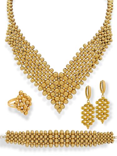 طقم ذهب عيار 21