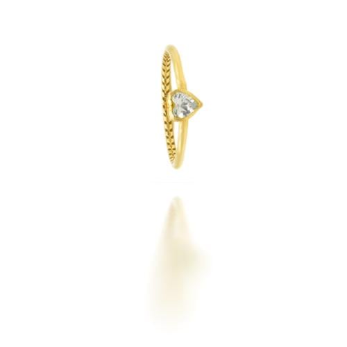 A soft ring in the shape of a heart