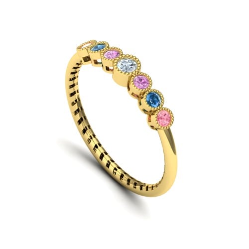 خاتم ذهب مع الزركون المتدرج