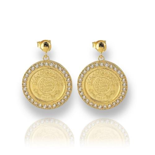 حلق بشكل جنيه عيار 18