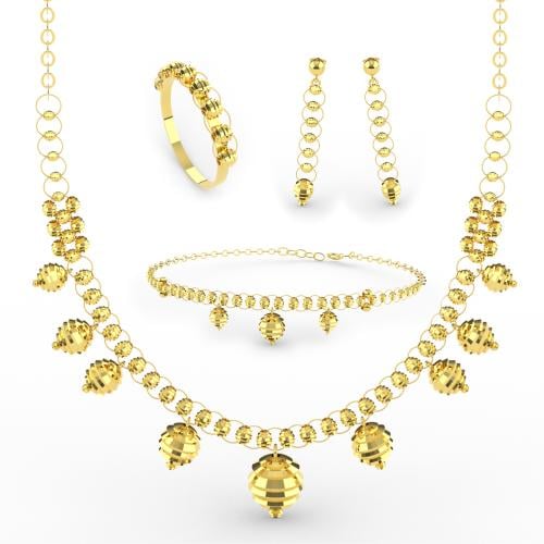 طقم ذهب ناعم عيار ٢١ موديل إيطالي