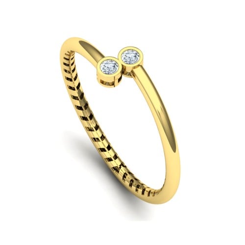 خاتم ذهب نسائي مزدوج