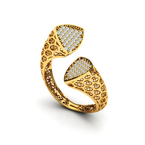 خاتم ذهب بحلقة مفتوحة