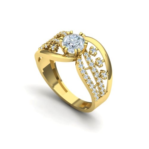 خاتم ذهب نسائي بسيط وانيق