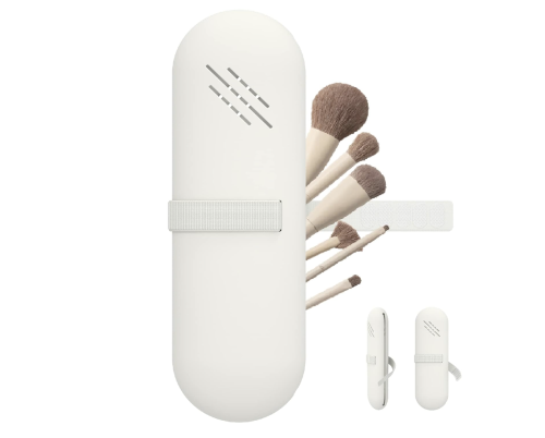 Travel Makeup Brush Holder(off white)