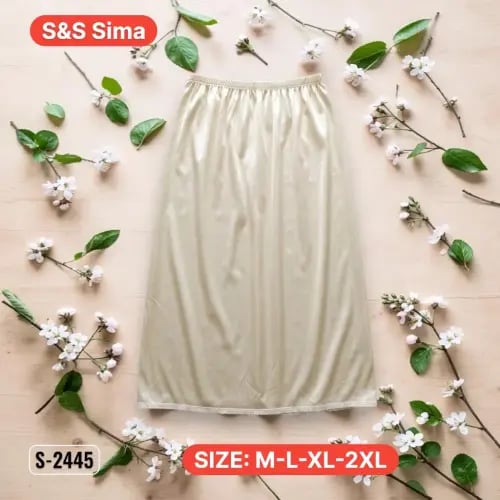 6 قطع شلحة ساتان نسائي نص (ميدي)