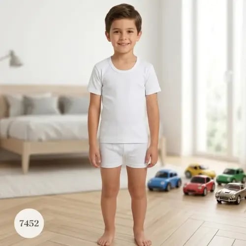 6 اطقم, طقم قطعتين نص كم ولادي قطن تركي