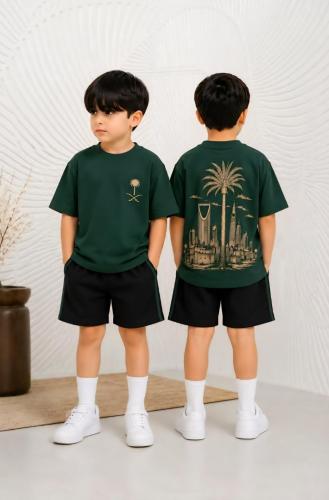 طقم اليوم الوطني السعودي الأخضر