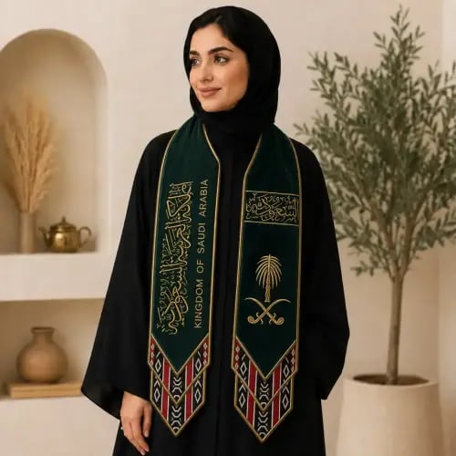 وشاح اليوم الوطني تطريز