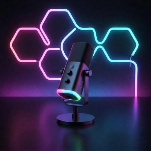 باكج Gamer & Streamer RGB – صوت احترافي + إضاءة مب...