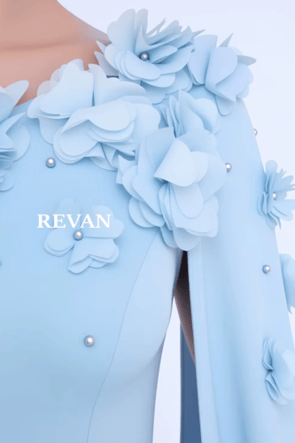 فستان سهرة فاخر بكتف واحد وتفصيلة كاب أنيقة من ريف...