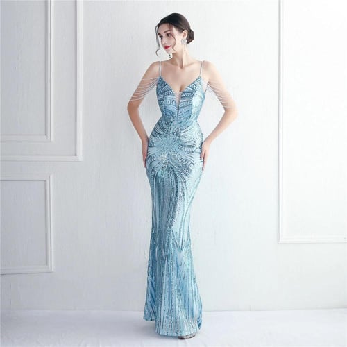 فستان سهرة لآلئ نجد