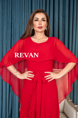 جلابيه بطبقة شيفون فاخرة وربطة خصر أنيقة