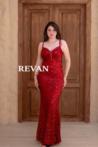 فستان ترتر ضيق بتطريز فاخر