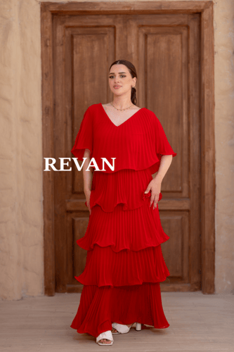 فستان بليسيه بطبقات كلوش أنيقة