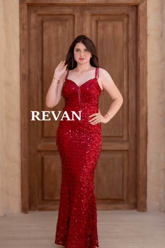 فستان ترتر ضيق بتطريز فاخر