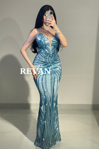 فستان سهرة لآلئ نجد