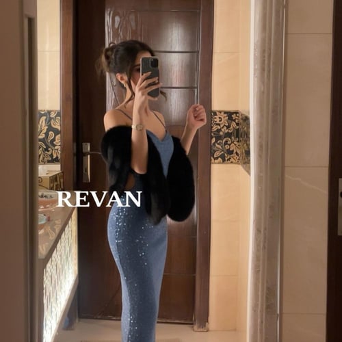 فستان سهرة ضيق ترتر من ريڤــان