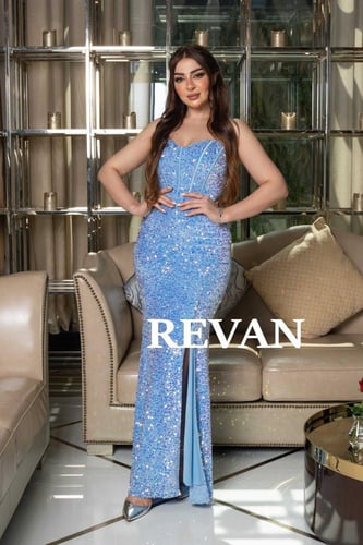 فستان سهرة تب بدون علاق ترتر