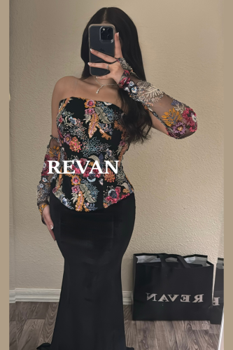 فستان مخمل مطرز