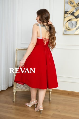 فستان شمواه احمر علاقي لول