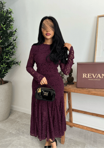 فستان عيد دانتيل ميدي بقصة ميرميد من ريڤــان