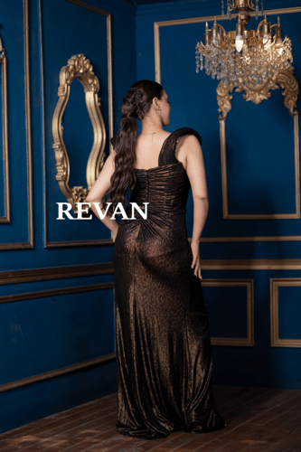 فستان سهرة ليزر لامعه