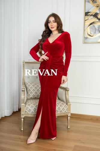 فستان مخمل طويل