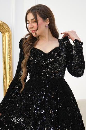 فستان سهره ميدي خامة الترتر