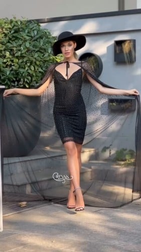 فستان تل ماسك