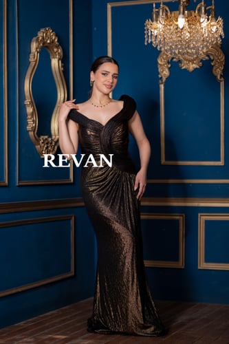 فستان سهرة ليزر لامعه