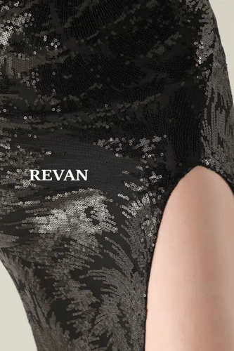 فستان سهرة ترتر فاخر كتف واحد فتحة جنب من ريفان