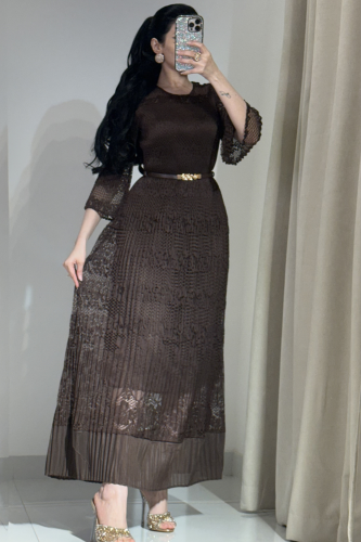 فستان عيد ميدي بحزام أنيق من ريڤــان