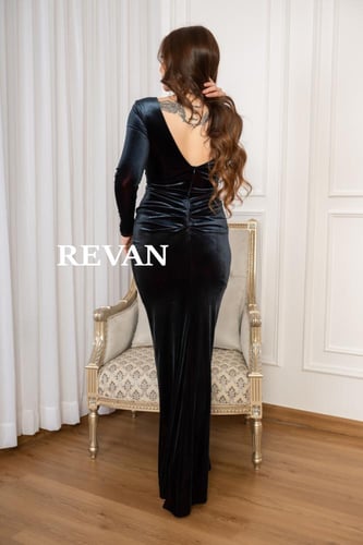 فستان ريڨان قطيفه طويل