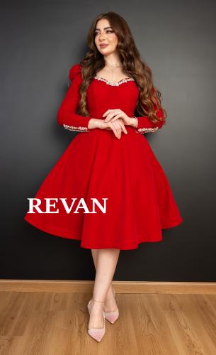 فستان شمواه احمر كريستال