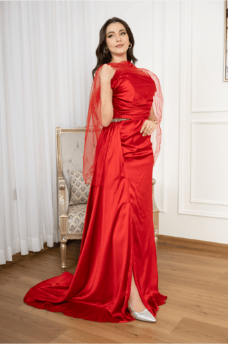 فستان سهره ستان احمر