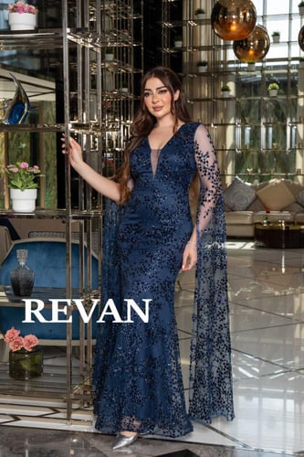 فستان سهرة تل مطرز