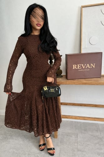 فستان عيد دانتيل ميدي بقصة ميرميد من ريڤــان