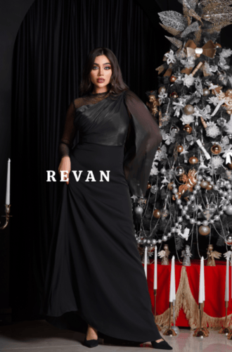 فستان بكم شيفون وتصميم أنيق للسهرات