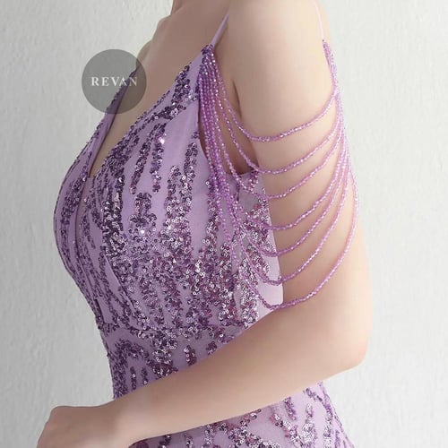 فستان ترتر مزين بلخرز على تل