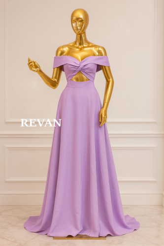 فستان سهرة أوف شولدر فاخر من ريڤــان