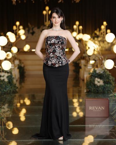 Rivan sequined corset evening dress