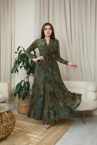 فستان عيد طويل بنقشة فنية دافئة من ريڤــان