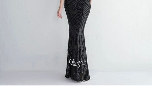 فستان سهره قماش ترتر طويل