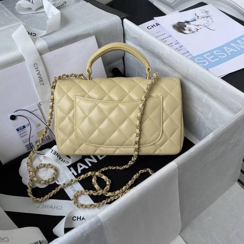 شانيل ‏top handle mini rectangular flap bag ميني